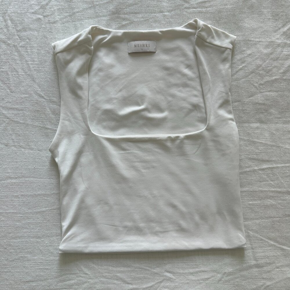 Meshki Linley Cropped Top - White - S
